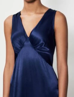 Satin V-Neck Midi Tea Dress -Marksandspencer Sale Store SD 10 T83 5437W F0 X EC 2