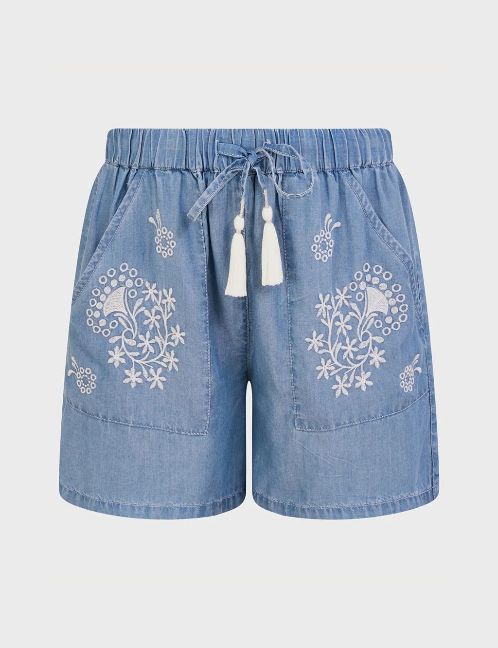 MONSOON Denim Embroidered Shorts 2 MONSOON Denim Embroidered Shorts - Image 2