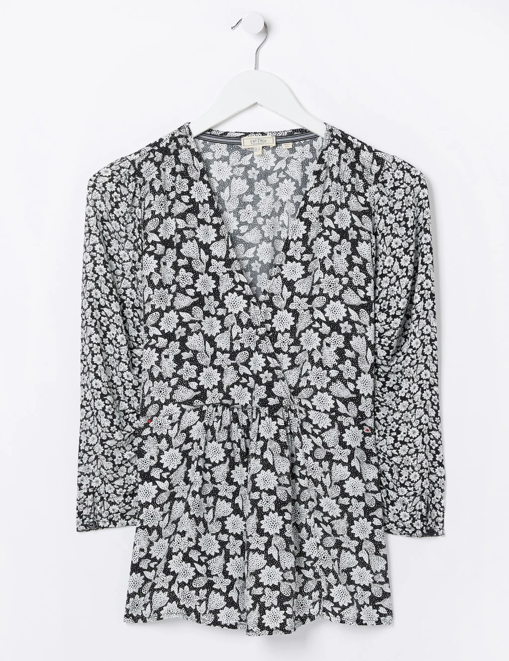 Floral V-Neck Wrap Blouse 2 Floral V-Neck Wrap Blouse - Image 2