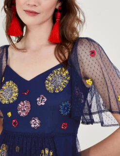 MONSOON Embellished V-Neck Midaxi Tea Dress -Marksandspencer Sale Store SD 10 T83 5786W F4 X EC 3