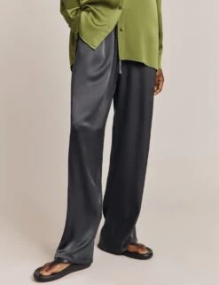 Ghost Satin Drawstring Straight Leg Trousers -Marksandspencer Sale Store SD 10 T83 5945W T0 X EC 1