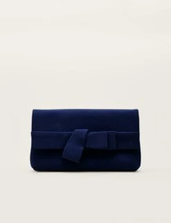 Suede Chain Strap Clutch Bag