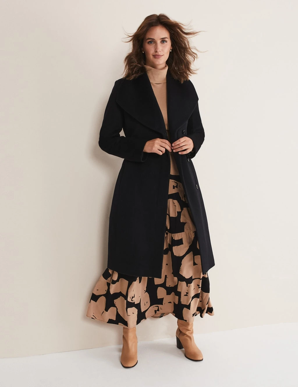Wool Rich Collared Wrap Coat 3 Wool Rich Collared Wrap Coat - Image 3