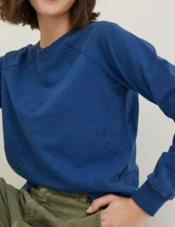 Pure Cotton Embroidered Sweatshirt -Marksandspencer Sale Store SD 10 T83 6910W E0 X EC 3