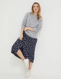 Cotton Rich Textured Crew Neck Jumper