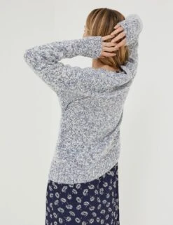 Cotton Rich Textured Crew Neck Jumper -Marksandspencer Sale Store SD 10 T83 6971W E0 X EC 1