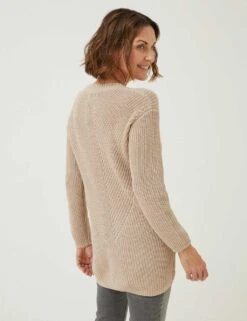 Pure Cotton V-Neck Longline Jumper 7 Pure Cotton V-Neck Longline Jumper -Marksandspencer Sale Store SD 10 T83 6974W V0 X EC 2