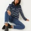 Pure Cotton Striped Funnel Neck Sweatshirt -Marksandspencer Sale Store SD 10 T83 6975W F0 X EC 0