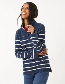 Pure Cotton Striped Funnel Neck Sweatshirt -Marksandspencer Sale Store SD 10 T83 6975W F0 X EC 1