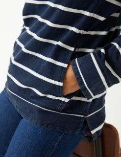 Pure Cotton Striped Funnel Neck Sweatshirt -Marksandspencer Sale Store SD 10 T83 6975W F0 X EC 2