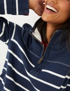 Pure Cotton Striped Funnel Neck Sweatshirt -Marksandspencer Sale Store SD 10 T83 6975W F0 X EC 4