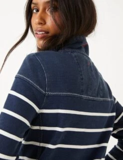 Pure Cotton Striped Funnel Neck Sweatshirt -Marksandspencer Sale Store SD 10 T83 6975W F0 X EC 5