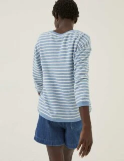 Pure Cotton Striped Sweatshirt 6 Pure Cotton Striped Sweatshirt -Marksandspencer Sale Store SD 10 T83 6983W E0 X EC 1