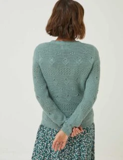 Pure Cotton Crochet Crew Neck Jumper -Marksandspencer Sale Store SD 10 T83 6984W J0 X EC 1