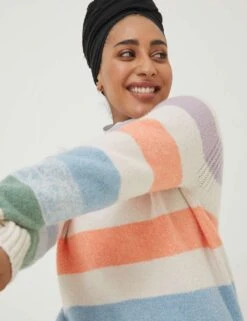 Cotton Rich Striped Crew Neck Jumper 7 Cotton Rich Striped Crew Neck Jumper -Marksandspencer Sale Store SD 10 T83 6986W D0 X EC 2