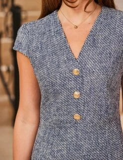 Boucle Button Detail Shift Dress 9 Boucle Button Detail Shift Dress -Marksandspencer Sale Store SD 10 T83 7020W E0 X EC 4