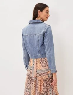 Denim Cropped Jacket 7 Denim Cropped Jacket -Marksandspencer Sale Store SD 10 T83 7051 GJ X EC 3