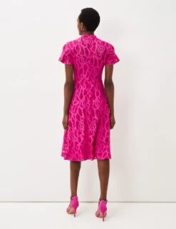 Lace High Neck Short Sleeve Shift Dress -Marksandspencer Sale Store SD 10 T83 7078 A0 X EC 2