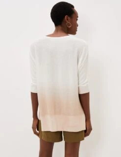Linen Blend Ombre Cowl Neck Jumper -Marksandspencer Sale Store SD 10 T83 7253 SS X EC 1