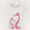 Pure Cotton Flamingo T-Shirt (3-13 Yrs) -Marksandspencer Sale Store SD 10 T94 1162 Z4 X EC 90