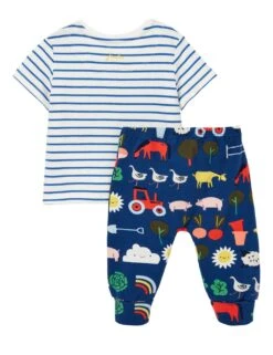 Joules 2pc Cotton Rich Farm Animal Outfit (0-3 Yrs) -Marksandspencer Sale Store SD 10 T94 2778 E4 X EC 7