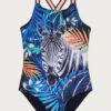 MONSOON Zebra Print Swimsuit (7-15 Yrs) -Marksandspencer Sale Store SD 10 T94 5013 Y4 X EC 90