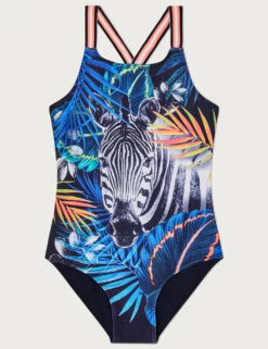 MONSOON Zebra Print Swimsuit (7-15 Yrs)
