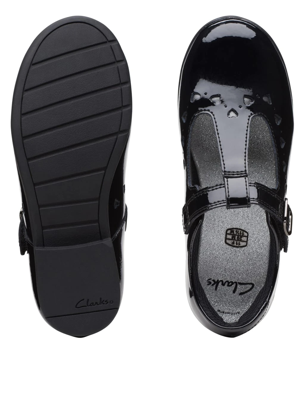 Clarks Kids' Leather Riptape T Bar School Shoes (1 Small - 12 Small) 2 Clarks Kids' Leather Riptape T Bar School Shoes (1 Small - 12 Small) - Image 2