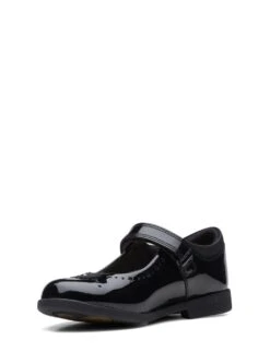 Clarks Kids' Patent Leather Riptape School Shoes (13 Small - 4 Large) -Marksandspencer Sale Store SD 10 T94 6110 Y1 X EC 3