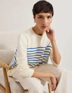 Sadie Striped Round Neck Jumper -Marksandspencer Sale Store Sadie Striped Round Neck Jumper 5