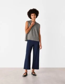 Whistles Side Zip Wide Leg Cropped Trousers -Marksandspencer Sale Store Side Zip Wide Leg Cropped Trousers 2
