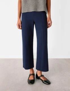 Whistles Side Zip Wide Leg Cropped Trousers