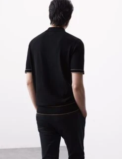 Silk Cotton Knitted Polo Shirt -Marksandspencer Sale Store Silk Cotton Knitted Polo Shirt 3