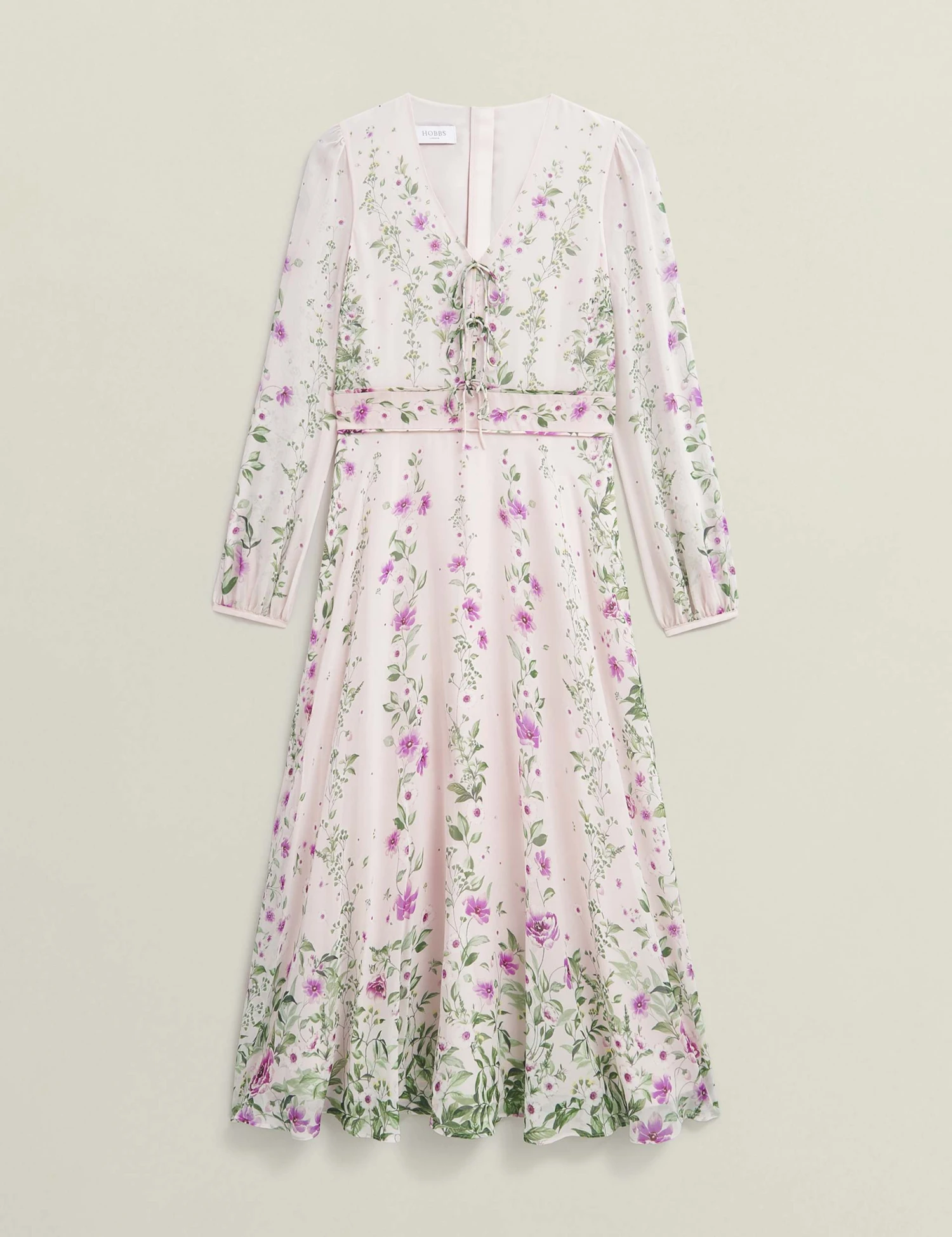 Silk Rich Floral V-Neck Midi Skater Dress 2 Silk Rich Floral V-Neck Midi Skater Dress - Image 2