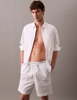 Calvin Klein Sleep Pure Cotton Striped Pyjama Shorts -Marksandspencer Sale Store Sleep Pure Cotton Striped Pyjama Shorts 5