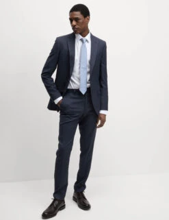 Slim Fit Check Stretch Suit Trousers -Marksandspencer Sale Store Slim Fit Check Stretch Suit Trousers 4