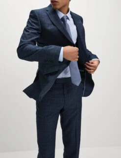 Slim Fit Check Suit Trousers -Marksandspencer Sale Store Slim Fit Check Suit Trousers 6