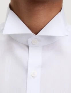Slim Fit Cotton Blend Dress Shirt -Marksandspencer Sale Store Slim Fit Cotton Blend Dress Shirt 3