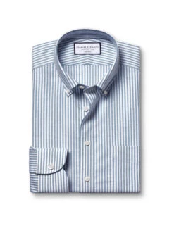 Slim Fit Cotton Rich Striped Oxford Shirt -Marksandspencer Sale Store Slim Fit Cotton Rich Striped Oxford Shirt 1