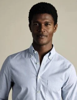 Slim Fit Cotton Rich Striped Oxford Shirt -Marksandspencer Sale Store Slim Fit Cotton Rich Striped Oxford Shirt 2