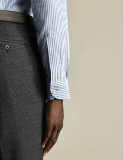 Slim Fit Cotton Rich Striped Oxford Shirt -Marksandspencer Sale Store Slim Fit Cotton Rich Striped Oxford Shirt 3