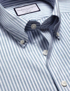 Slim Fit Cotton Rich Striped Oxford Shirt -Marksandspencer Sale Store Slim Fit Cotton Rich Striped Oxford Shirt 4