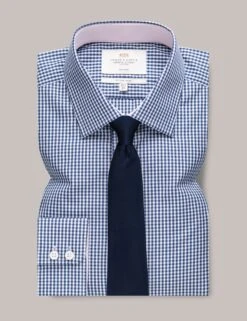 Slim Fit Easy Iron Pure Cotton Gingham Shirt