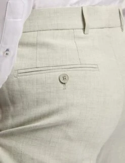 Ted Baker Slim Fit Linen Blend Flat Front Trousers -Marksandspencer Sale Store Slim Fit Linen Blend Flat Front Trousers 3