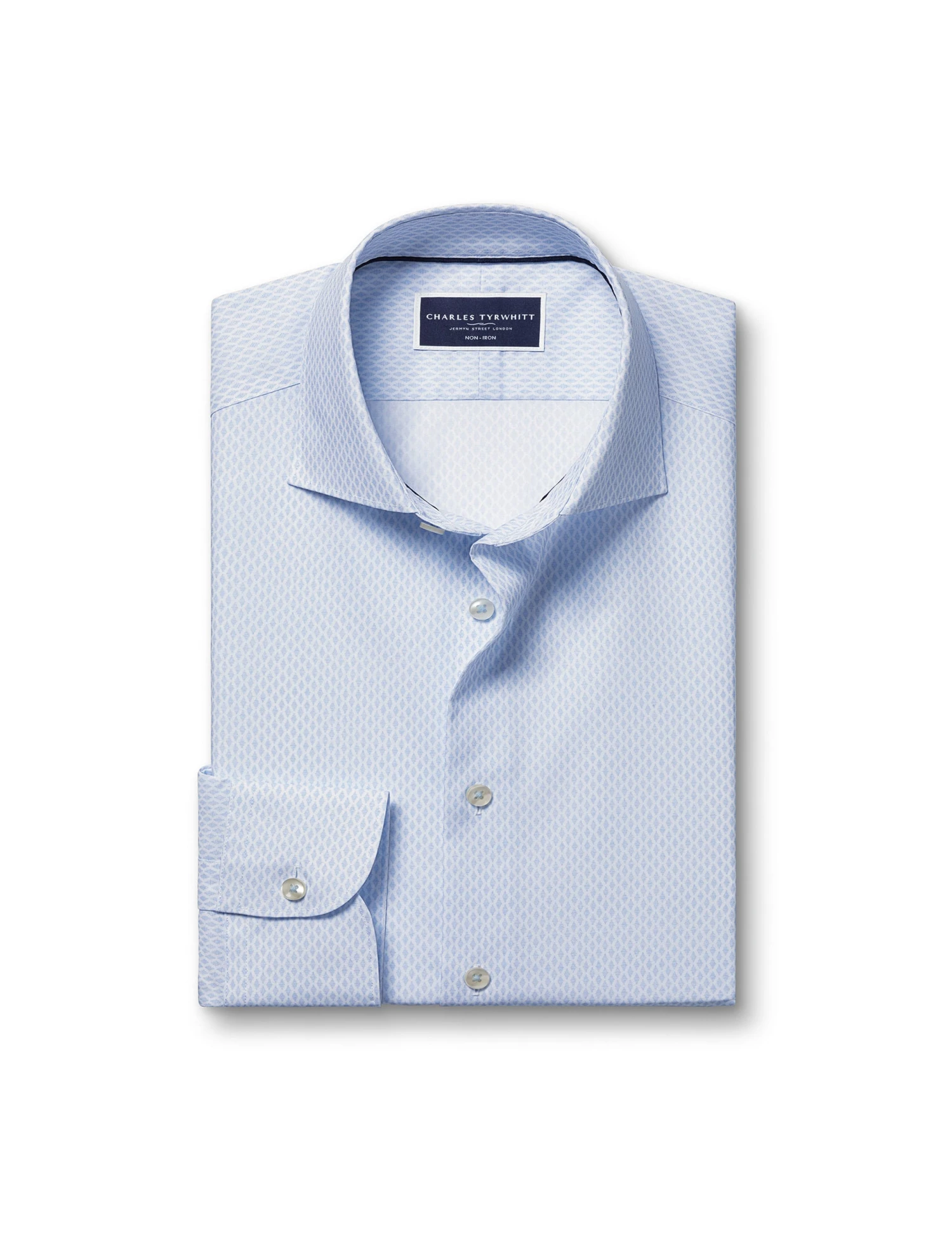 Slim Fit Non Iron Pure Cotton Diamond Shirt 2 Slim Fit Non Iron Pure Cotton Diamond Shirt - Image 2