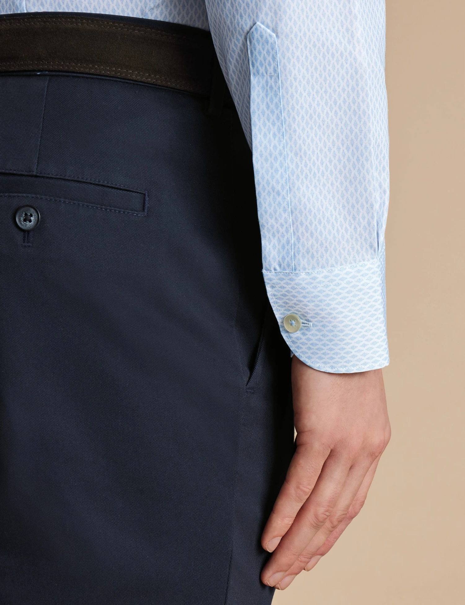 Slim Fit Non Iron Pure Cotton Diamond Shirt 4 Slim Fit Non Iron Pure Cotton Diamond Shirt - Image 4