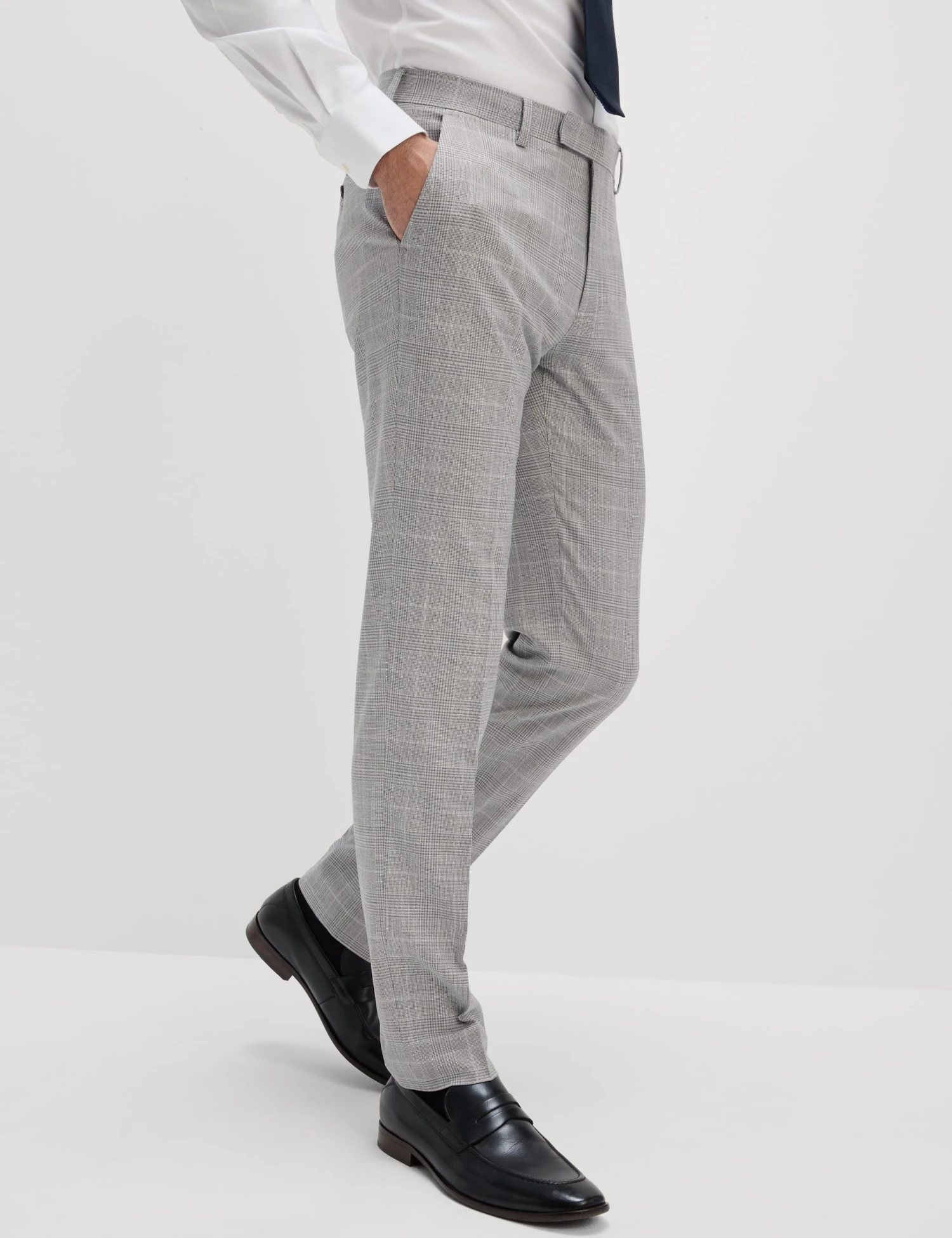 Slim Fit Prince Of Wales Check Suit Trousers 4 Slim Fit Prince Of Wales Check Suit Trousers - Image 4