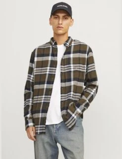 Jack & Jones Slim Fit Pure Cotton Checked Overshirt