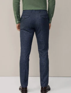 Hackett Slim Fit Pure Cotton Checked Trousers -Marksandspencer Sale Store Slim Fit Pure Cotton Checked Trousers 2