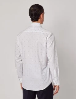 Slim Fit Pure Cotton Dobby Spot Cotton Shirt -Marksandspencer Sale Store Slim Fit Pure Cotton Dobby Spot Cotton Shirt 1
